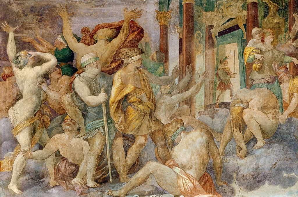 Francesco I caccia i Vizi ed entra nel Tempio di Giove, Galleria di Francesco I - Chateau de Fontainebleau